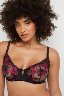 BETTY SOUTIEN-GORGE CORBEILLE BRODE MULTICO NOIR