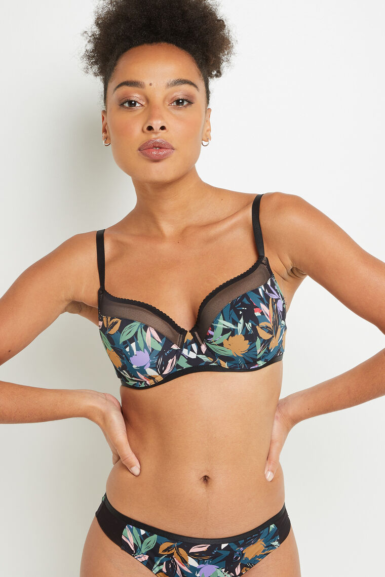 SOUTIEN-GORGE AMPLIFORME MICROFIBRE MULTICO NOIR