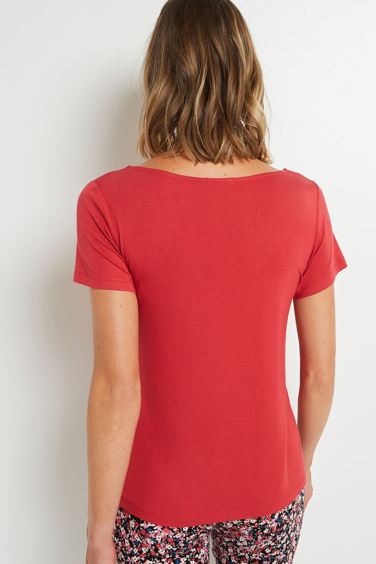 TEE SHIRT MANCHES COURTES ROSE