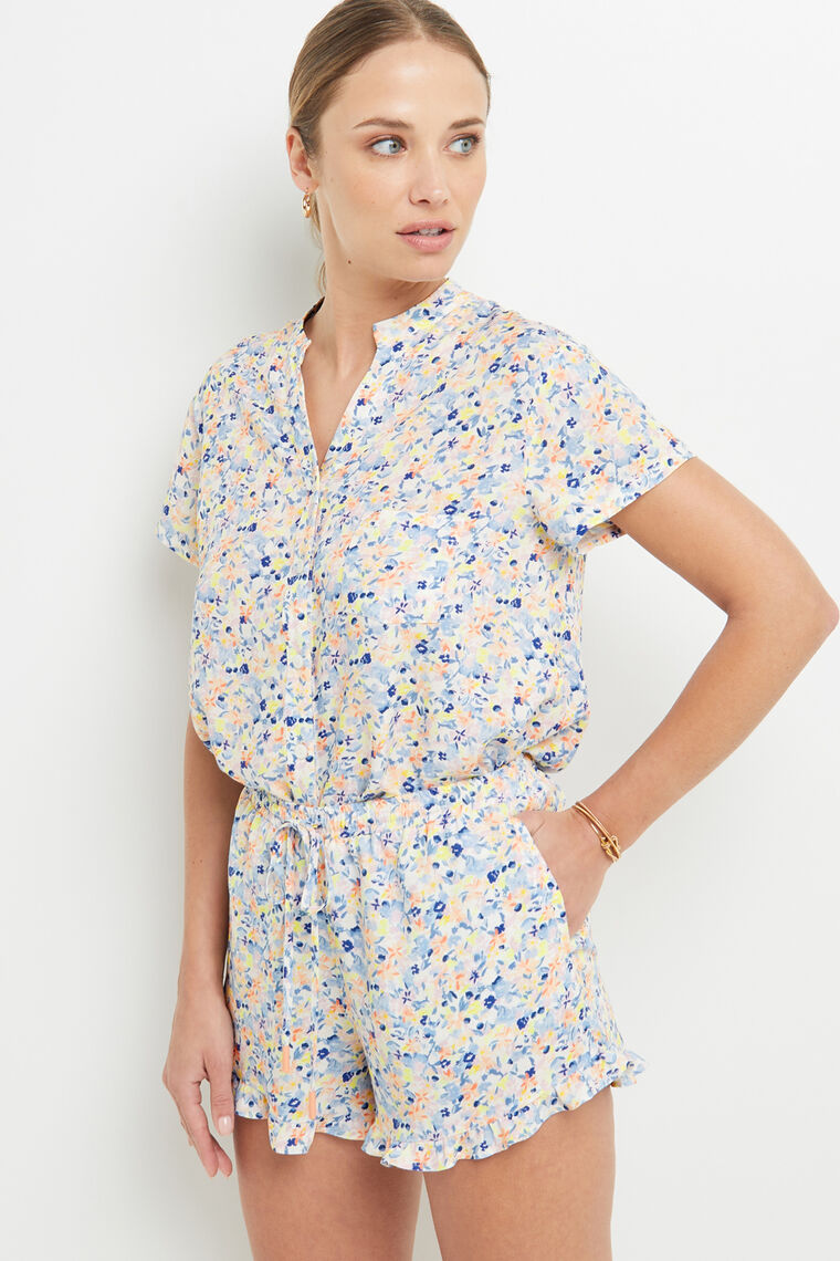 SHORT IMPRIME MULTICO BLEU