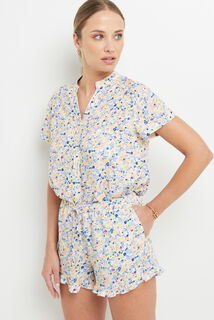 BEACH SHORT IMPRIME MULTICO BLEU