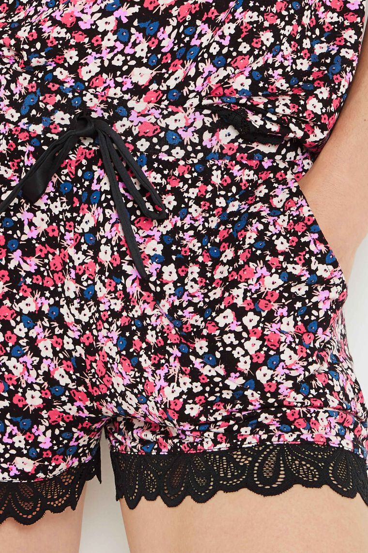SHORT VISCOSE NOIR/ROSE