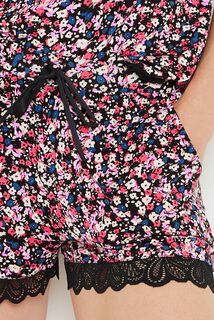 SYARA SHORT VISCOSE NOIR/ROSE