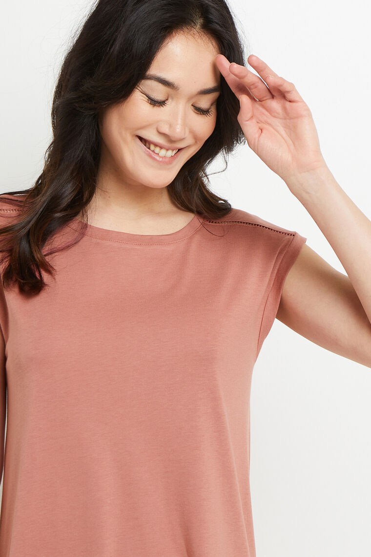 NUISETTE MANCHES COURTES COTONi ROSE