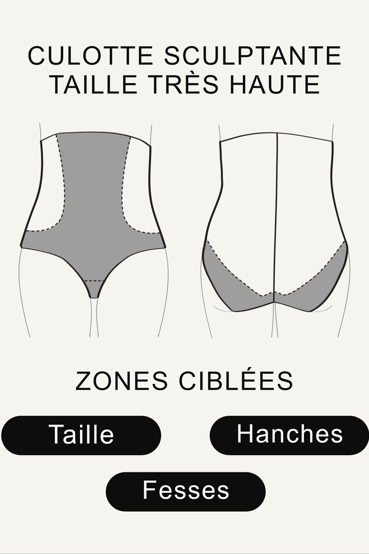 CULOTTE TRES HAUTE MICROFIBRE NOIR