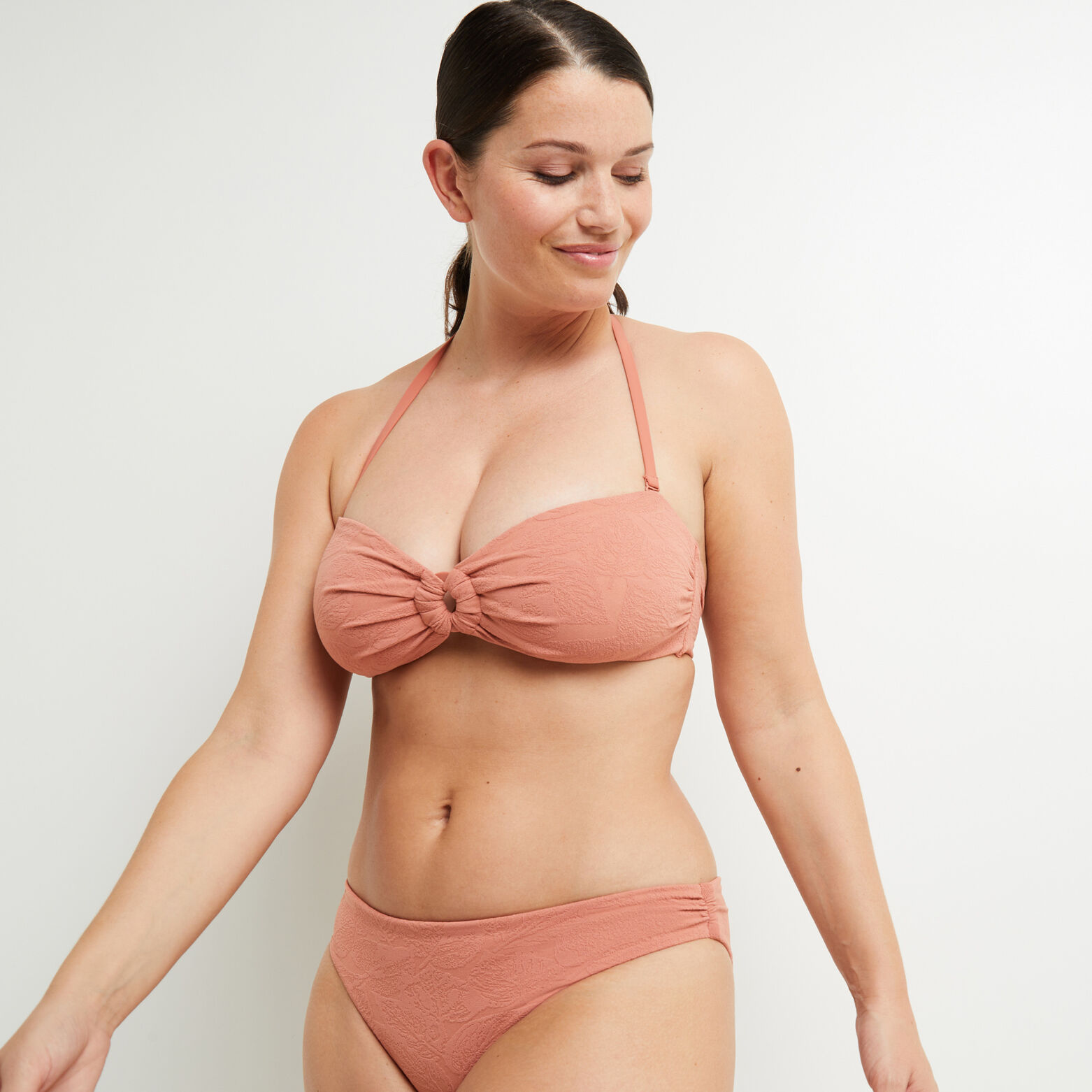 LADY MAILLOT DE BAIN BANDEAU MICROFIBRE ROSE