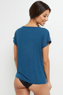 BAMBOU T-SHIRT MANCHES COURTES PETROLE