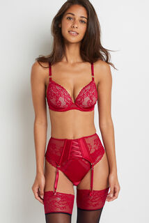 TRINITY SERRE-TAILLE DENTELLE ROUGE