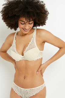 DENTELLE SOUTIEN-GORGE AMPLI FOULARD ECRU