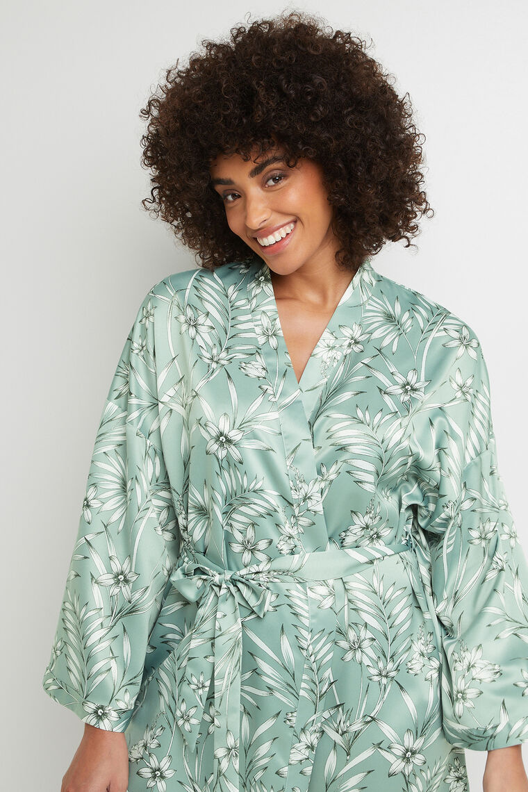 DESHABILLE SATIN IMPRIMEE Vert clair