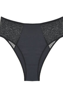 OLENA Culotte haute microfibre et tulle NOIR