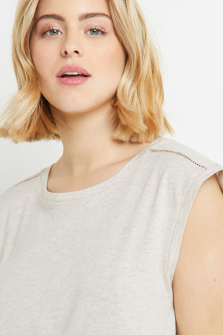 TEE SHIRT MANCHES COURTES COTON BEIGE