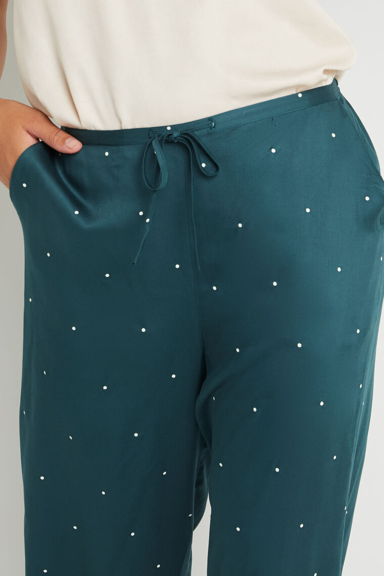 PANTALON PALAZZO VISCOSE VERT