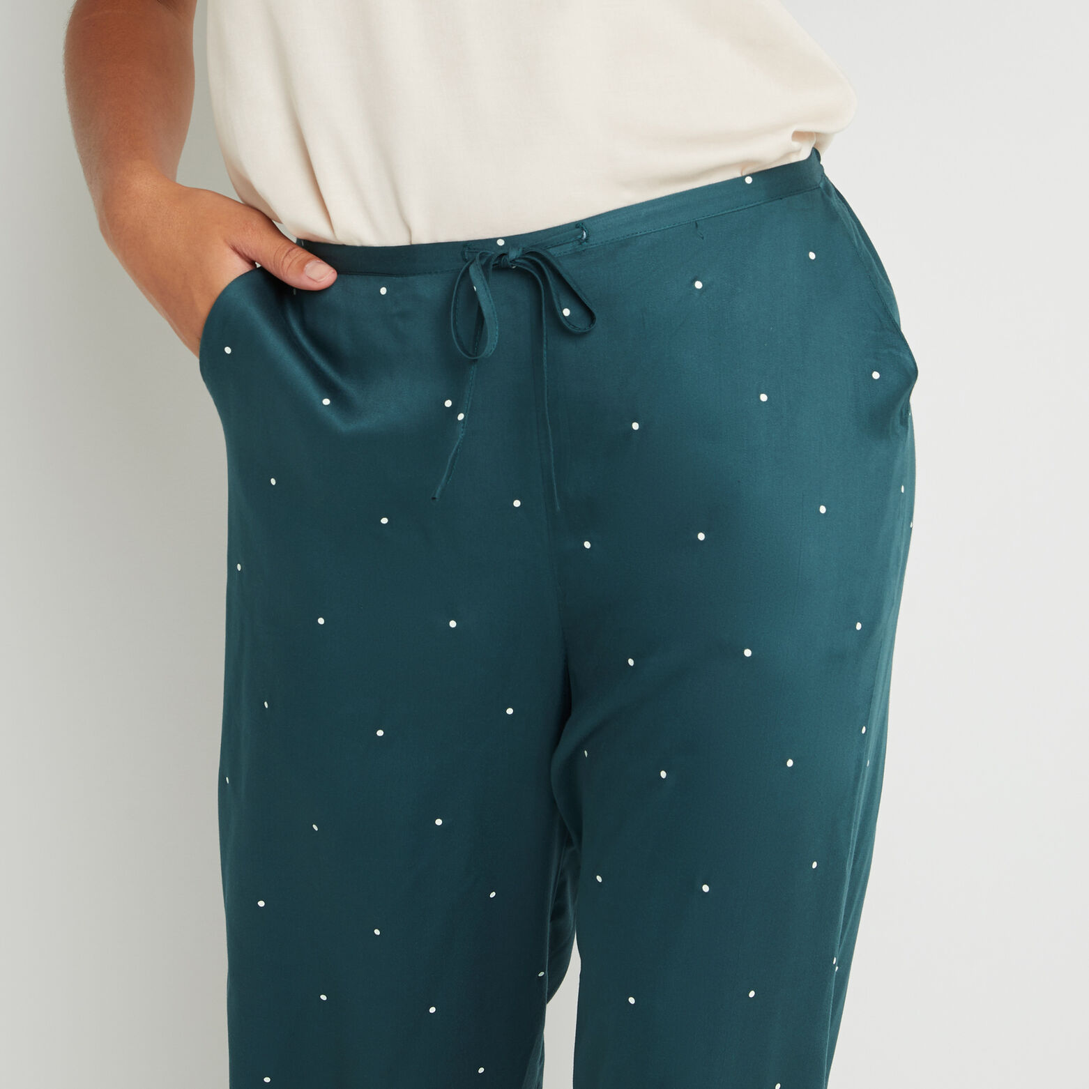 AROME PANTALON PALAZZO VISCOSE VERT