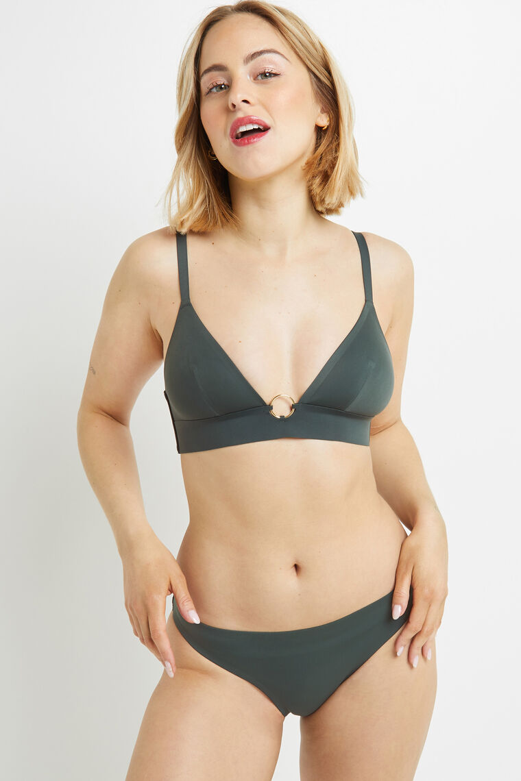 MAILLOT DE BAIN SLIP MIDI VERT FONCE