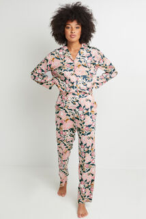 AROME PANTALON DROIT VISCOSE VERT/ROSE