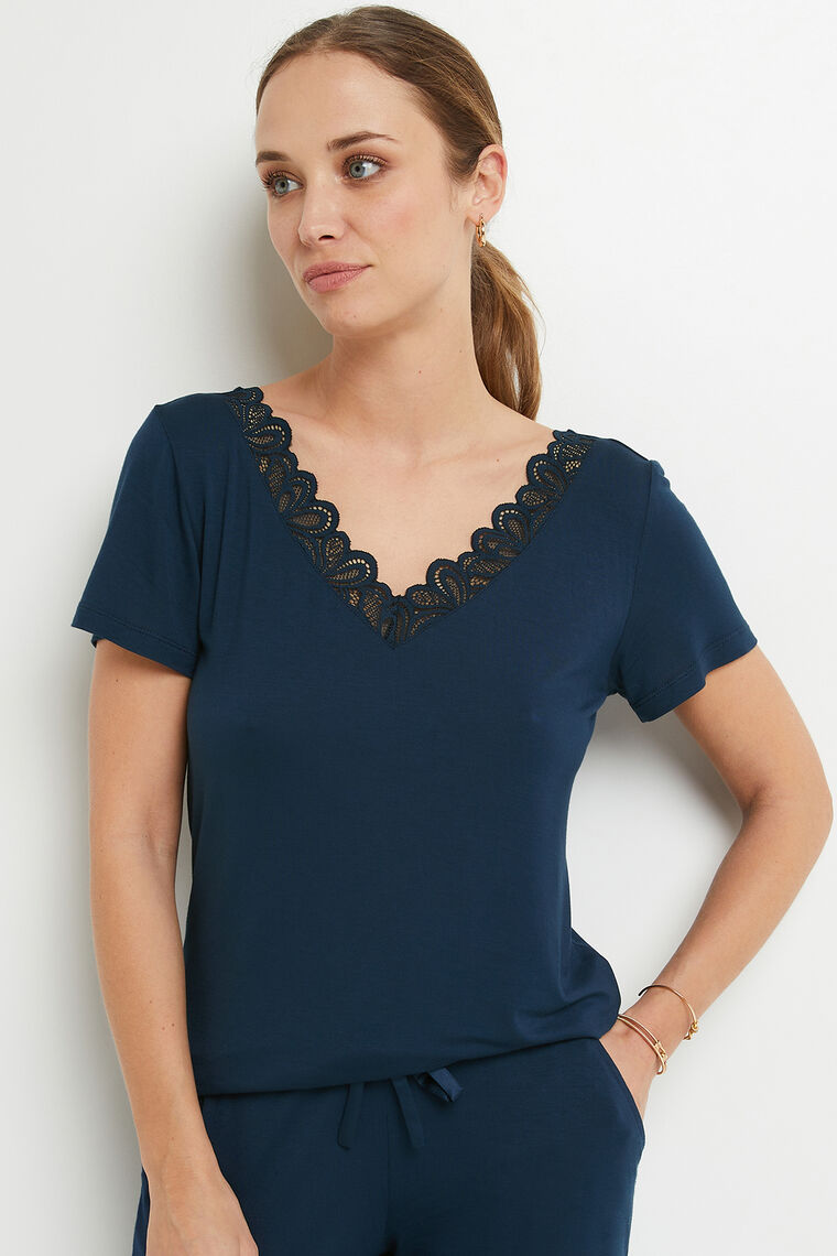 TEE SHIRT MANCHES COURTES MARINE