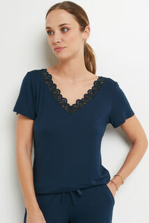 SYARA TEE SHIRT MANCHES COURTES MARINE