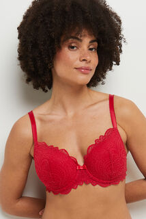 DENTELLE SOUTIEN-GORGE AMPLI EMBOITANT ROUGE