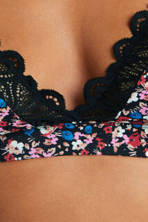 SYARA SOUTIEN-GORGE SANS ARMATURES NOIR/ROSE