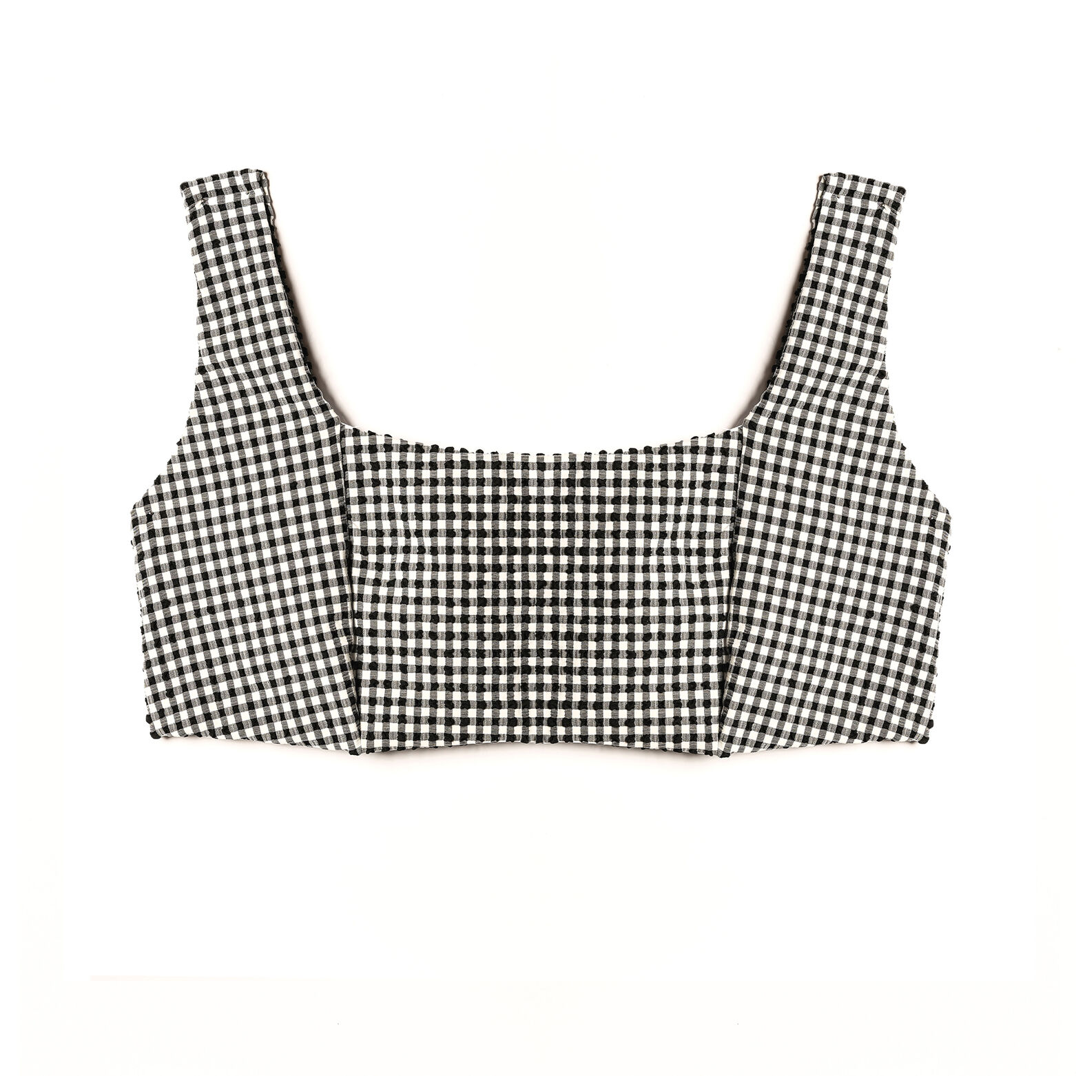 BONNIE Maillot brassiere vichy BLANC/NOIR