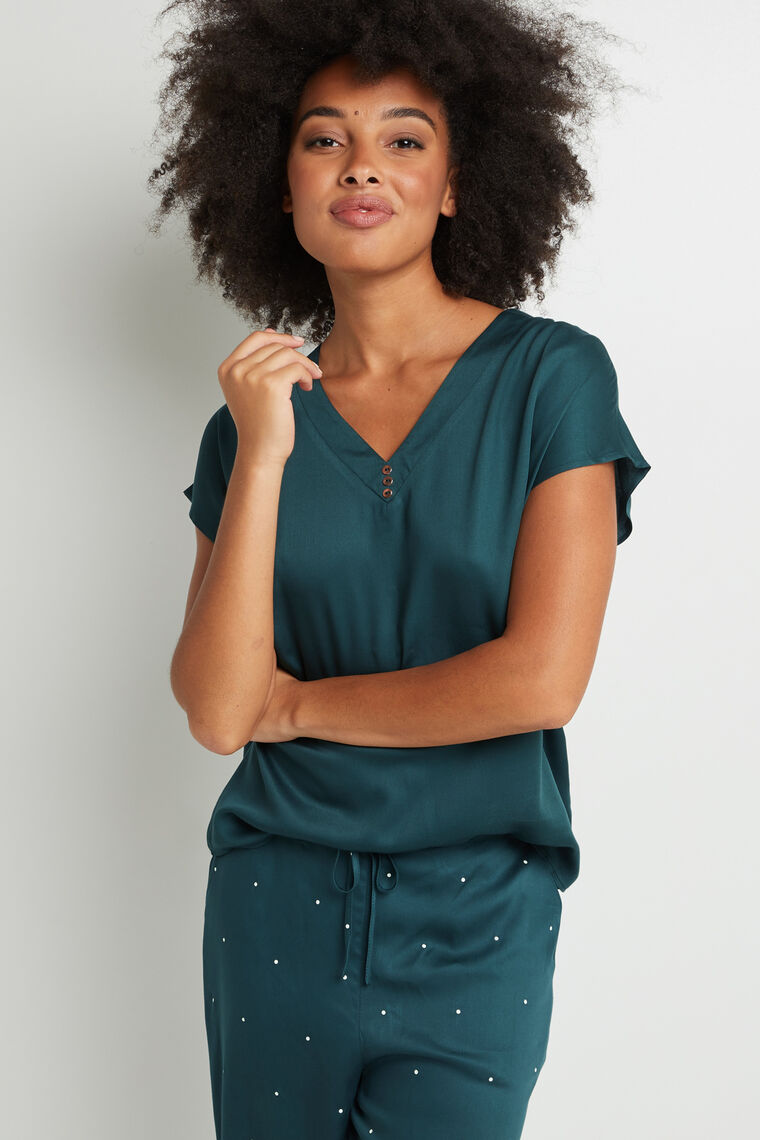 TEE SHIRT MANCHES COURTES VISCOSE VERT