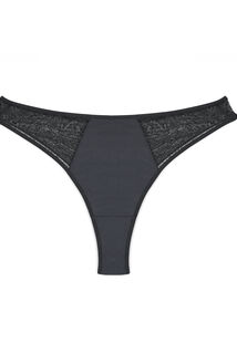 OLENA Tanga microfibre et tulle NOIR