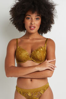 AZUR SOUTIEN-GORGE PUSH UP TULLE BRODE JAUNE