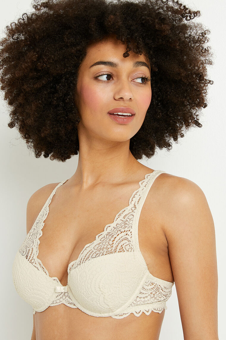 SOUTIEN-GORGE AMPLI FOULARD ECRU