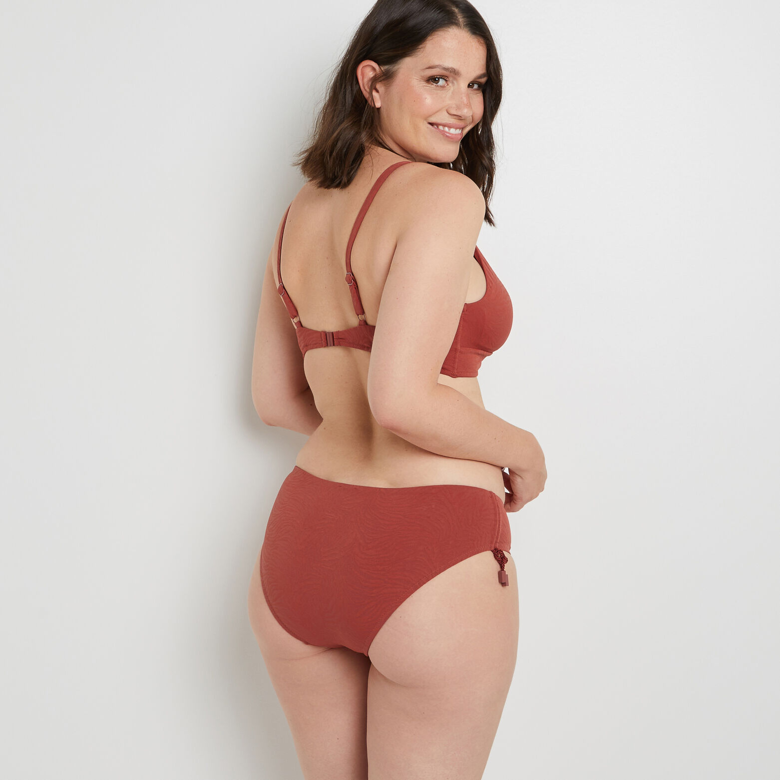 JASPE MAILLOT DE BAIN SLIP MAXI TERRACOTTA