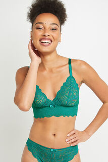 DENTELLE SOUTIEN-GORGE SANS ARMATURES VERT