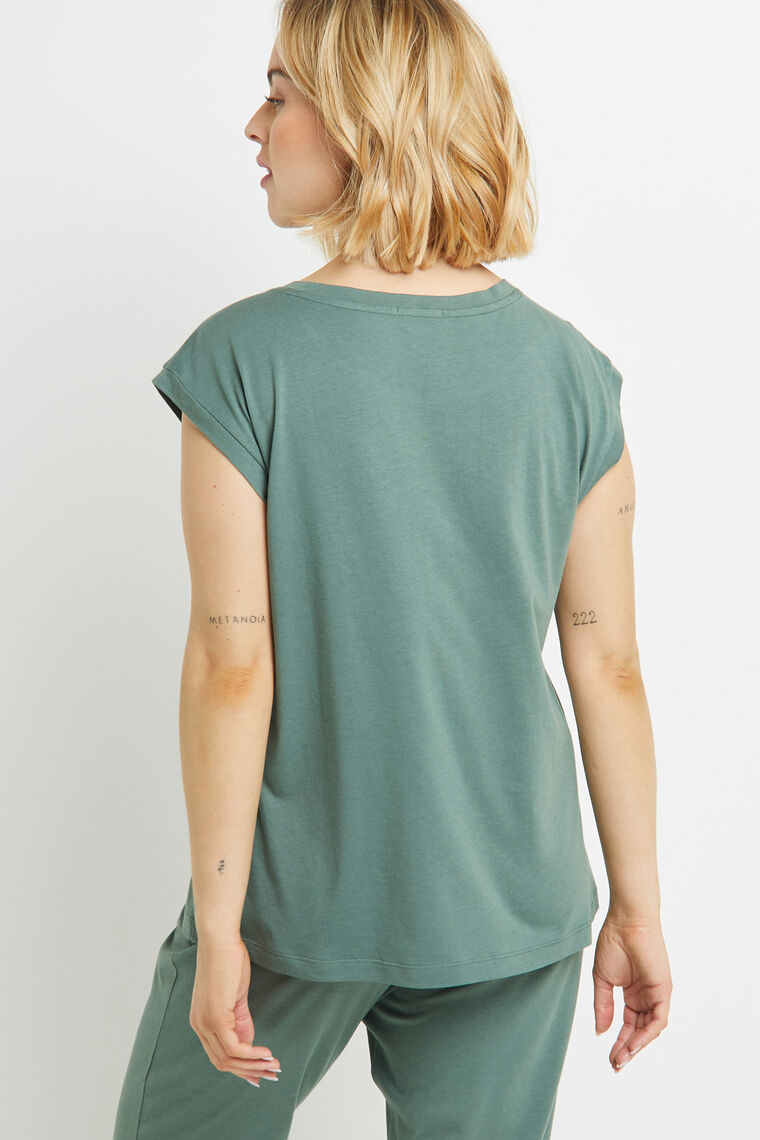 TEE SHIRT MANCHES COURTES COTON KAKI