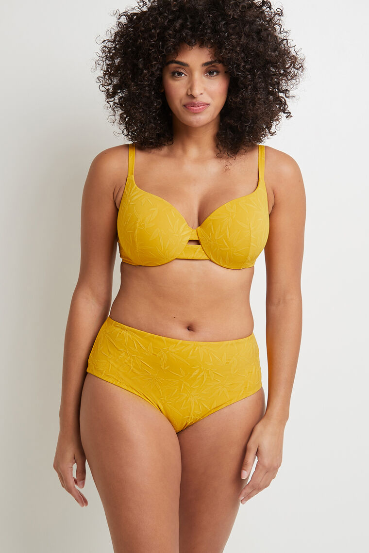 MAILLOT DE BAIN CULOTTE HAUTE JAUNE