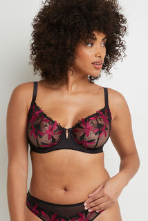 BETTY SOUTIEN-GORGE CORBEILLE BRODE MULTICO NOIR