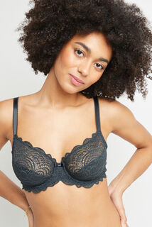 DENTELLE SOUTIEN-GORGE EMBOITANT ANTHRACITE