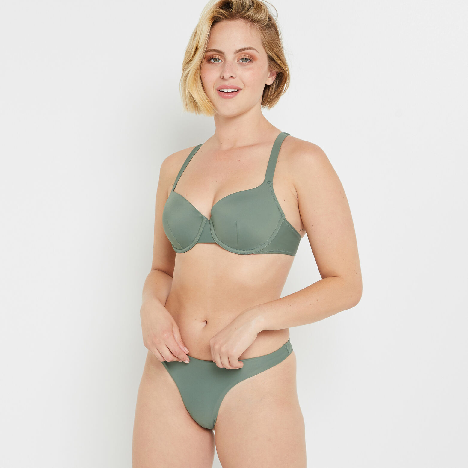 JADE MAILLOT DE BAIN SLIP BRESILIEN KAKI