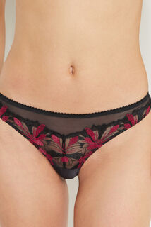 BETTY STRING TULLE BRODE MULTICO NOIR
