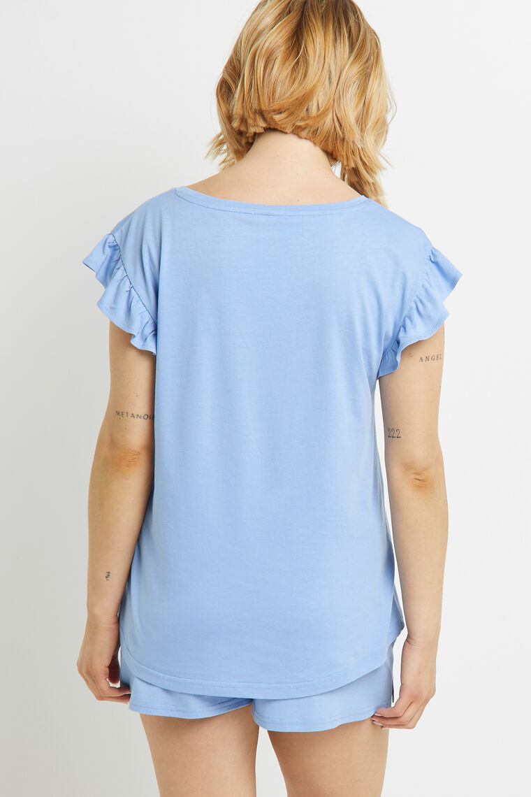 TEE SHIRT MANCHES COURTES COTON BLEU CLAIR