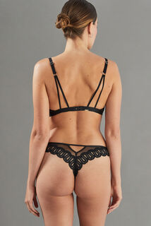 APHRODITE TANGA TULLE BRODE NOIR
