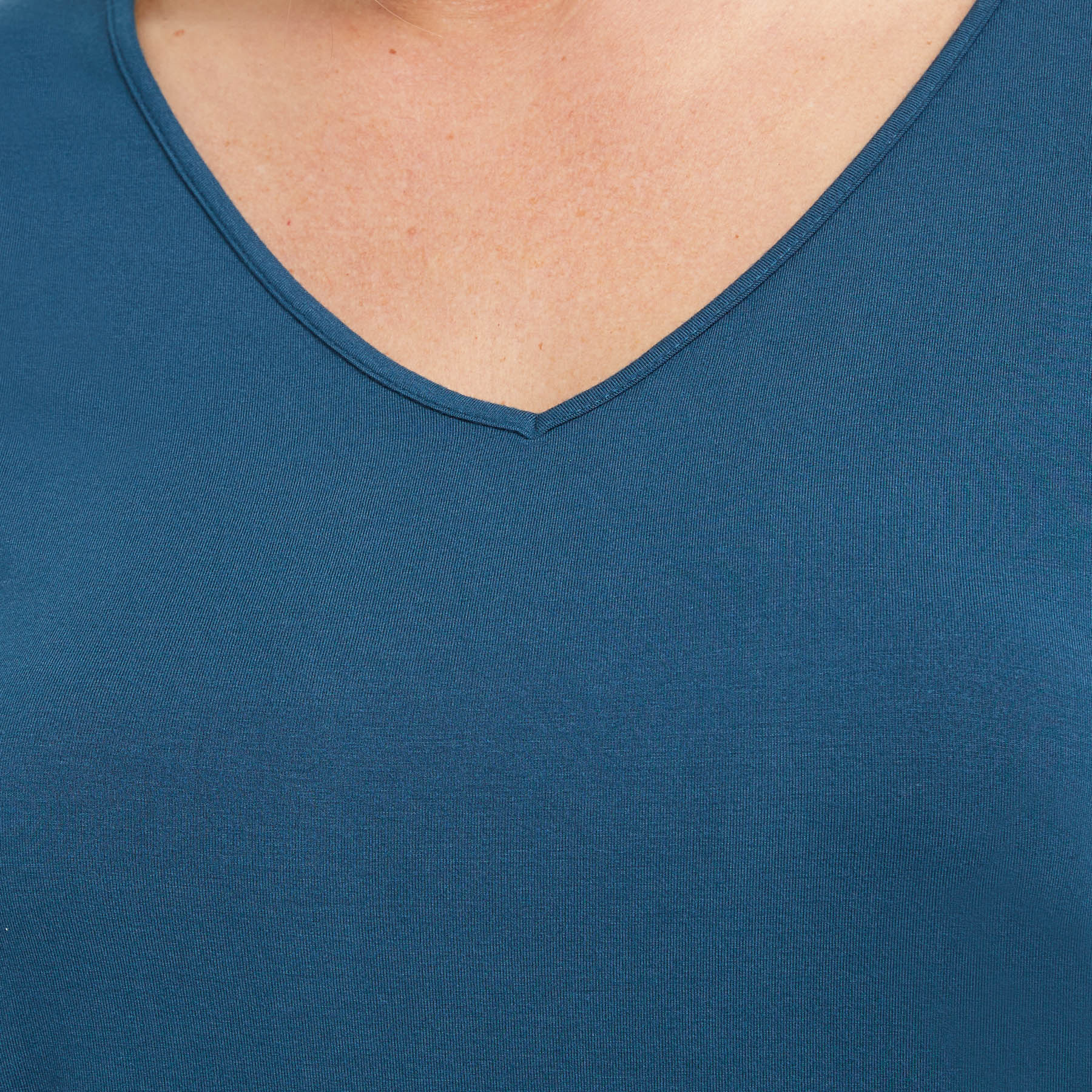 BAMBOU T-SHIRT MANCHES COURTES PETROLE