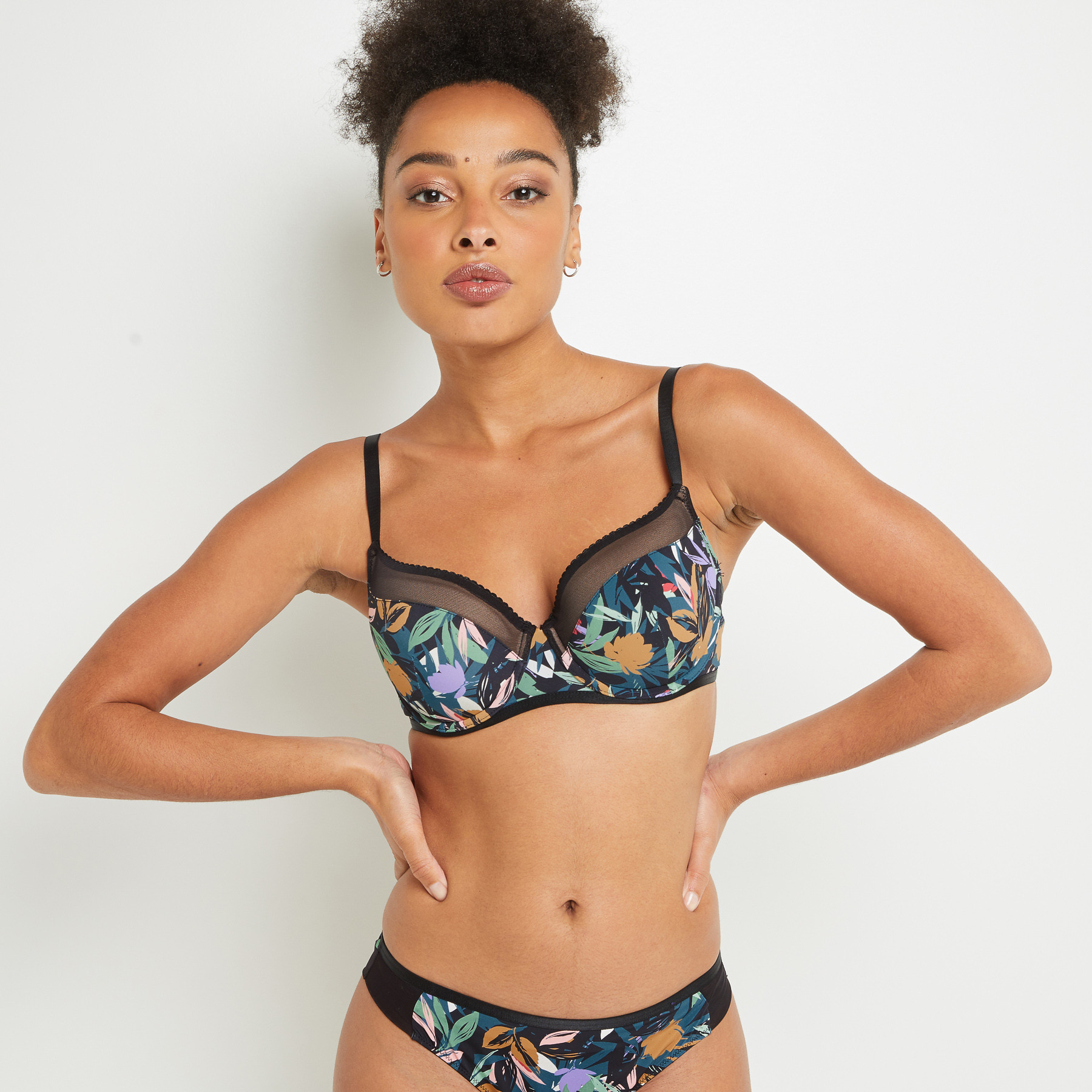BISE SOUTIEN-GORGE AMPLIFORME MICROFIBRE MULTICO NOIR