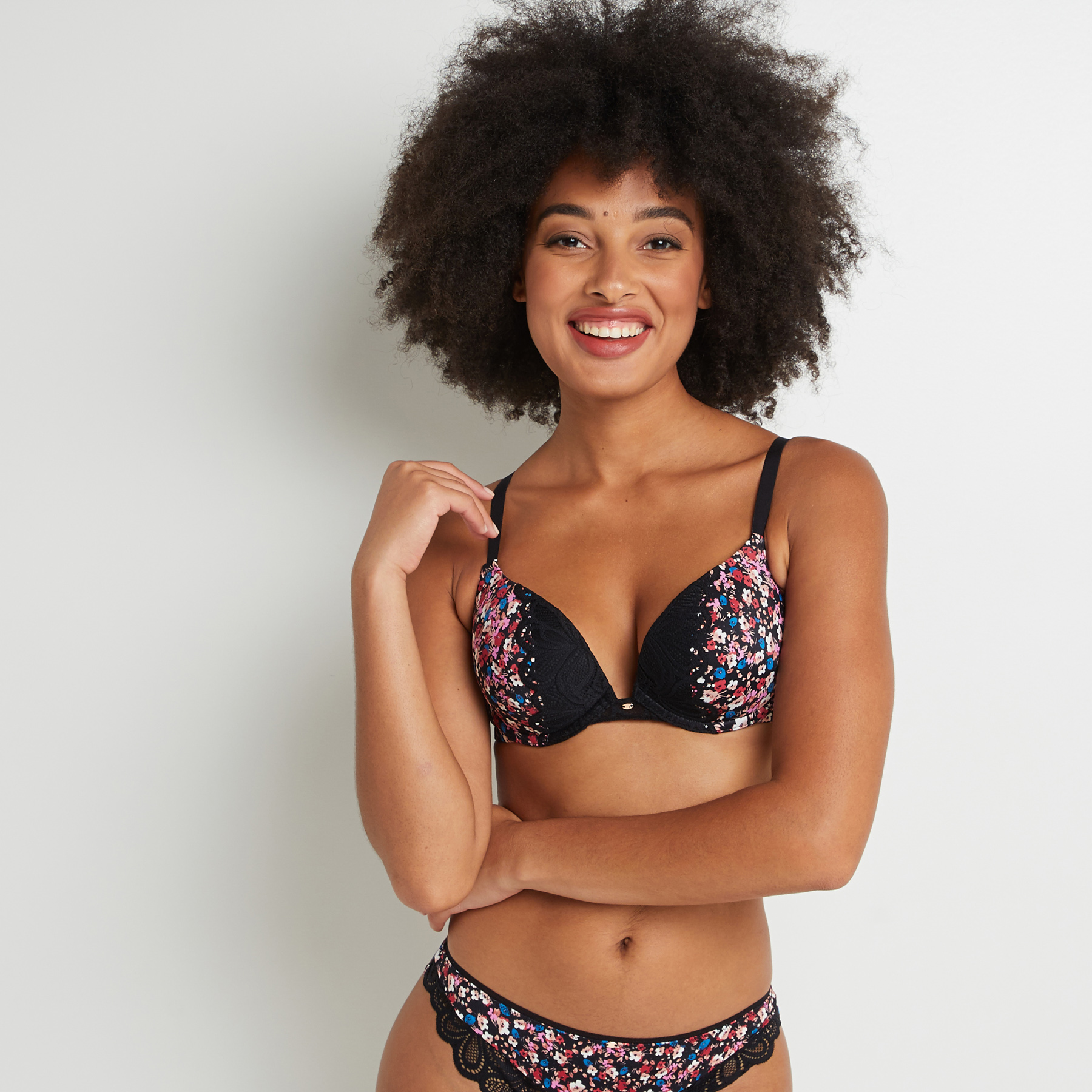 SYARA SOUTIEN-GORGE PUSH UP NOIR/ROSE