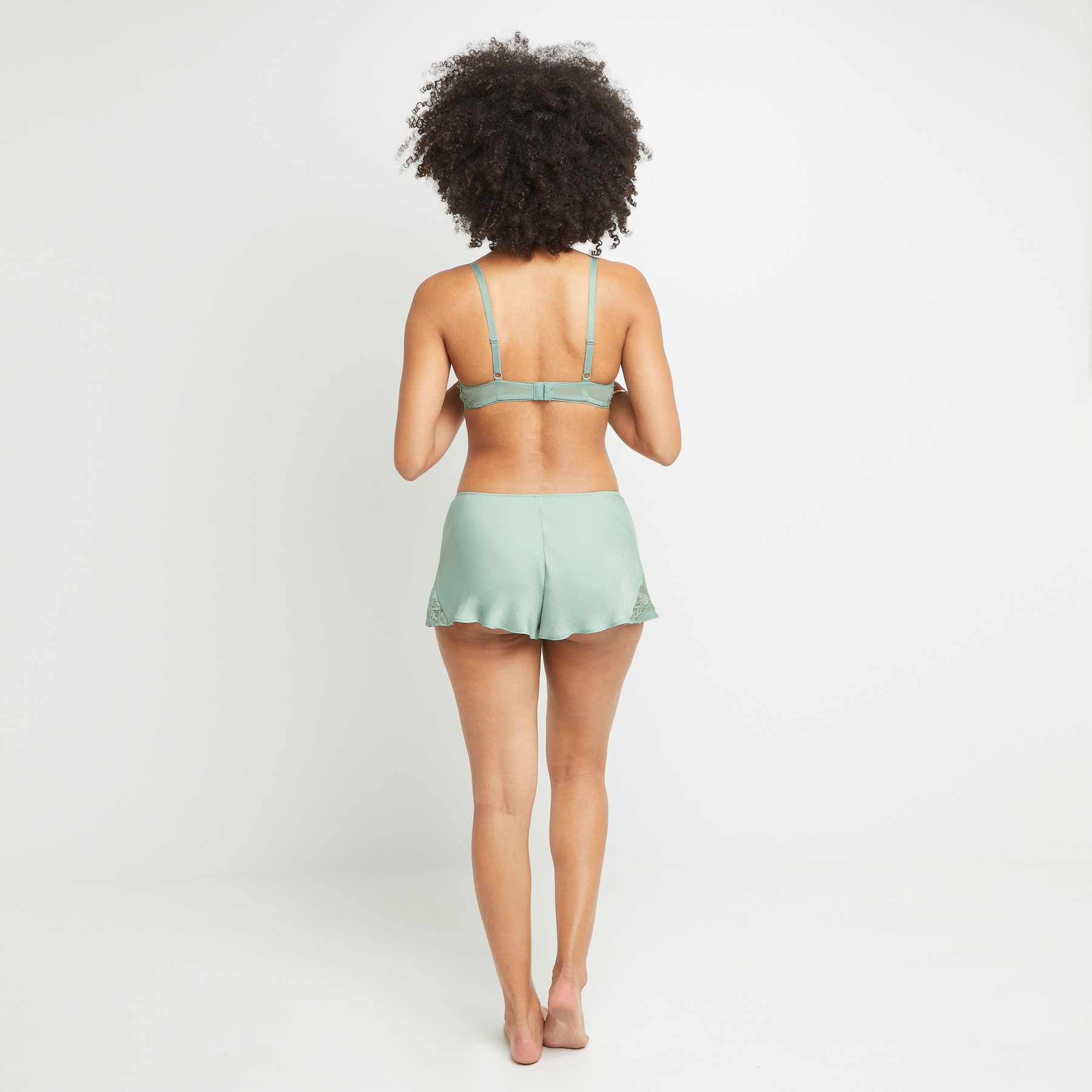 SHORT SATIN MAT Vert clair