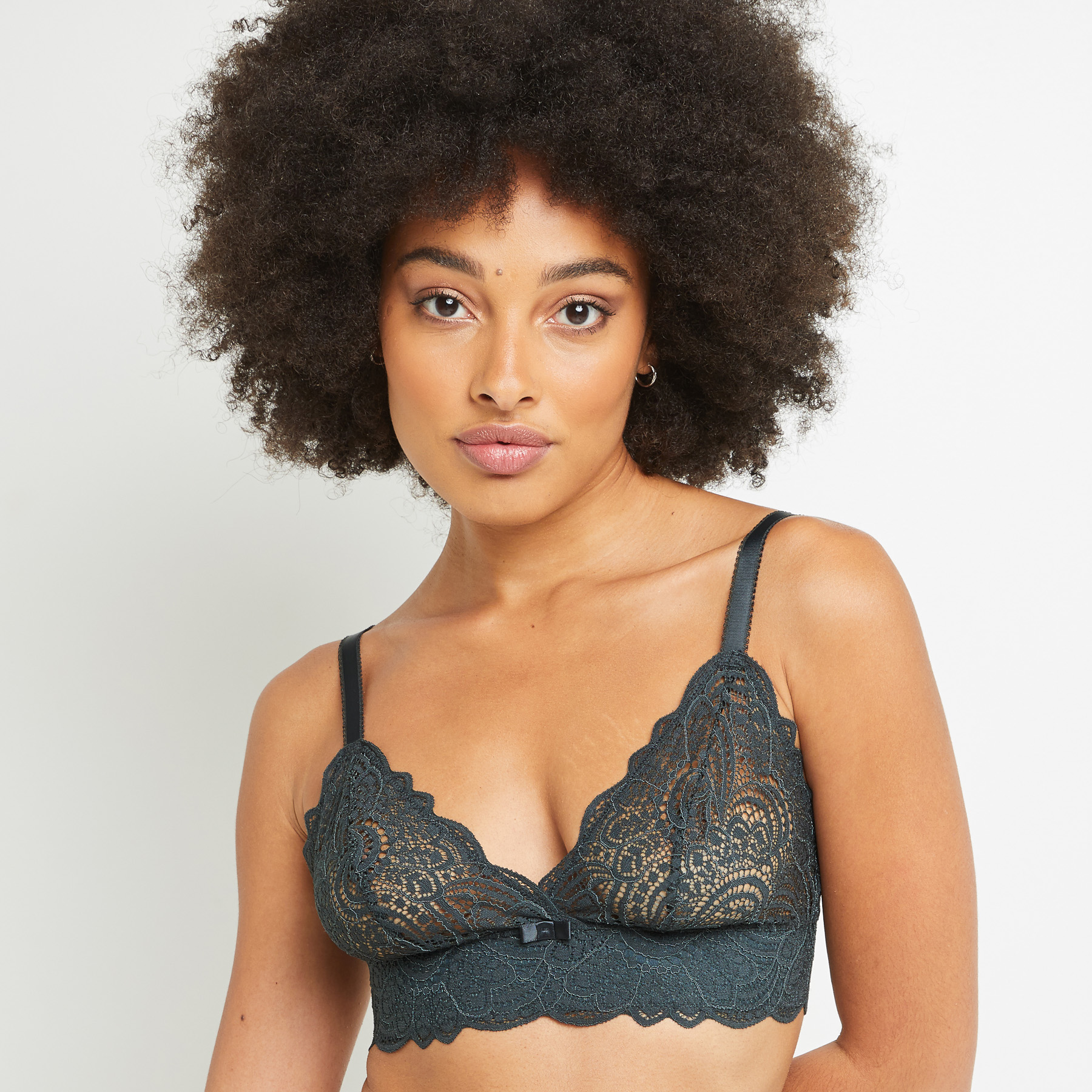 DENTELLE SOUTIEN-GORGE SANS ARMATURES ANTHRACITE