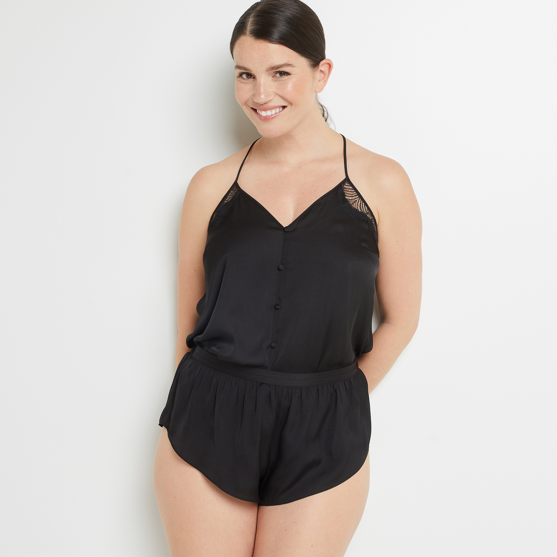 SHORT SATIN NOIR