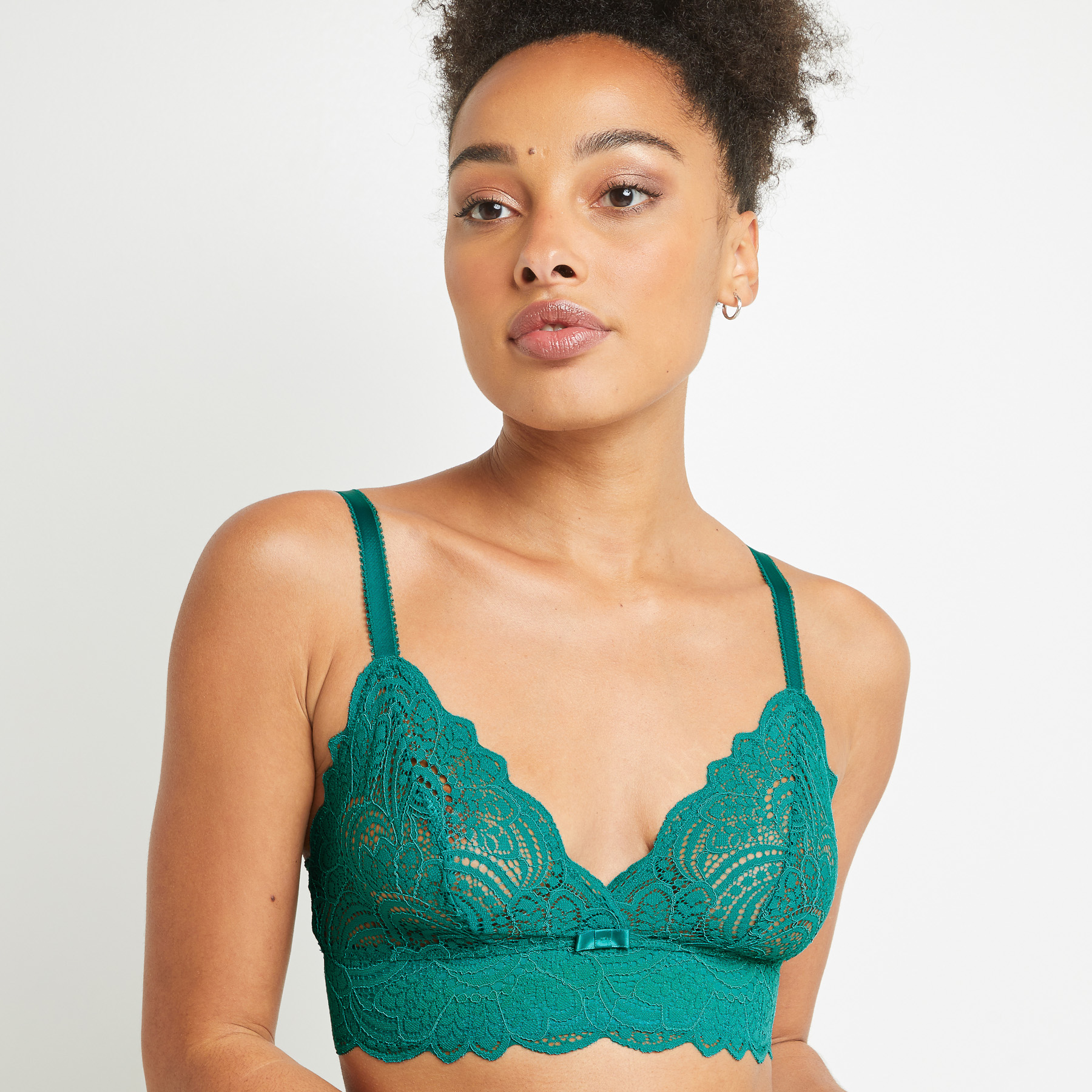 DENTELLE SOUTIEN-GORGE SANS ARMATURES VERT
