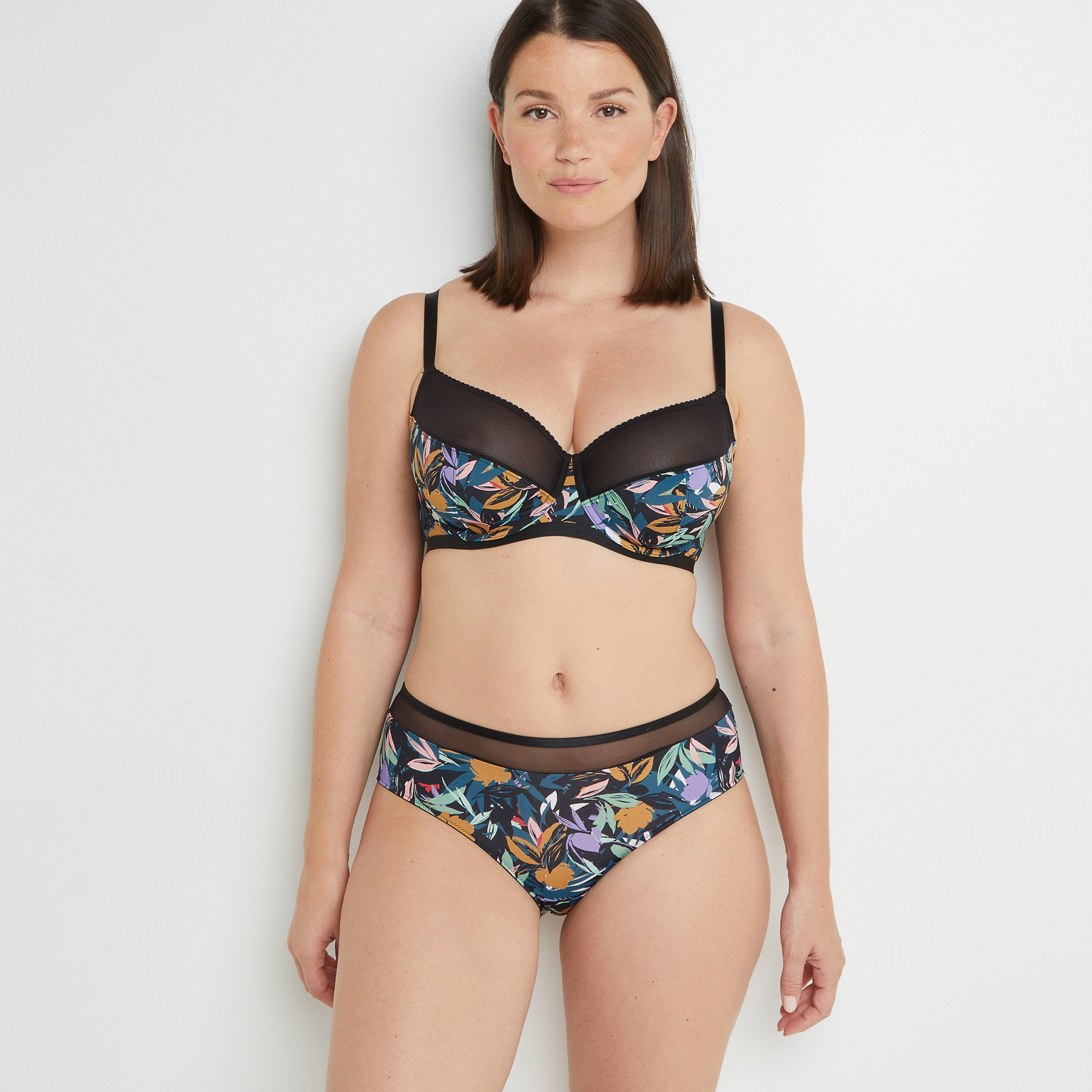 SHORTY MICROFIBRE MULTICO NOIR