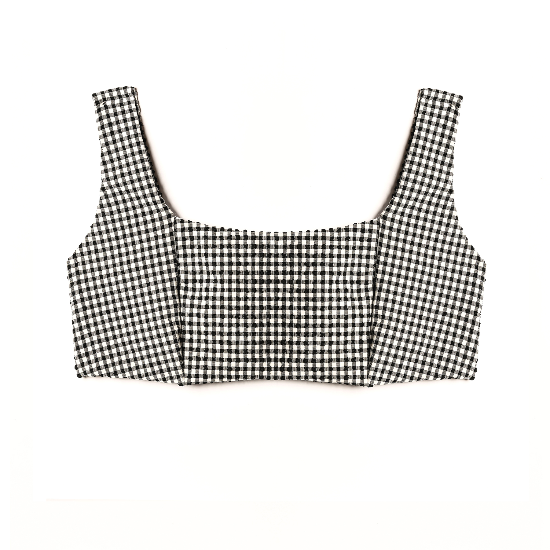 BONNIE Maillot brassiere vichy BLANC/NOIR