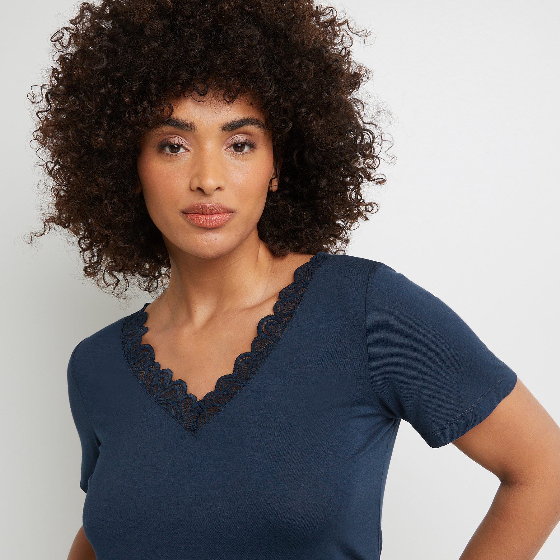 SYARA TEE SHIRT MANCHES COURTES MARINE