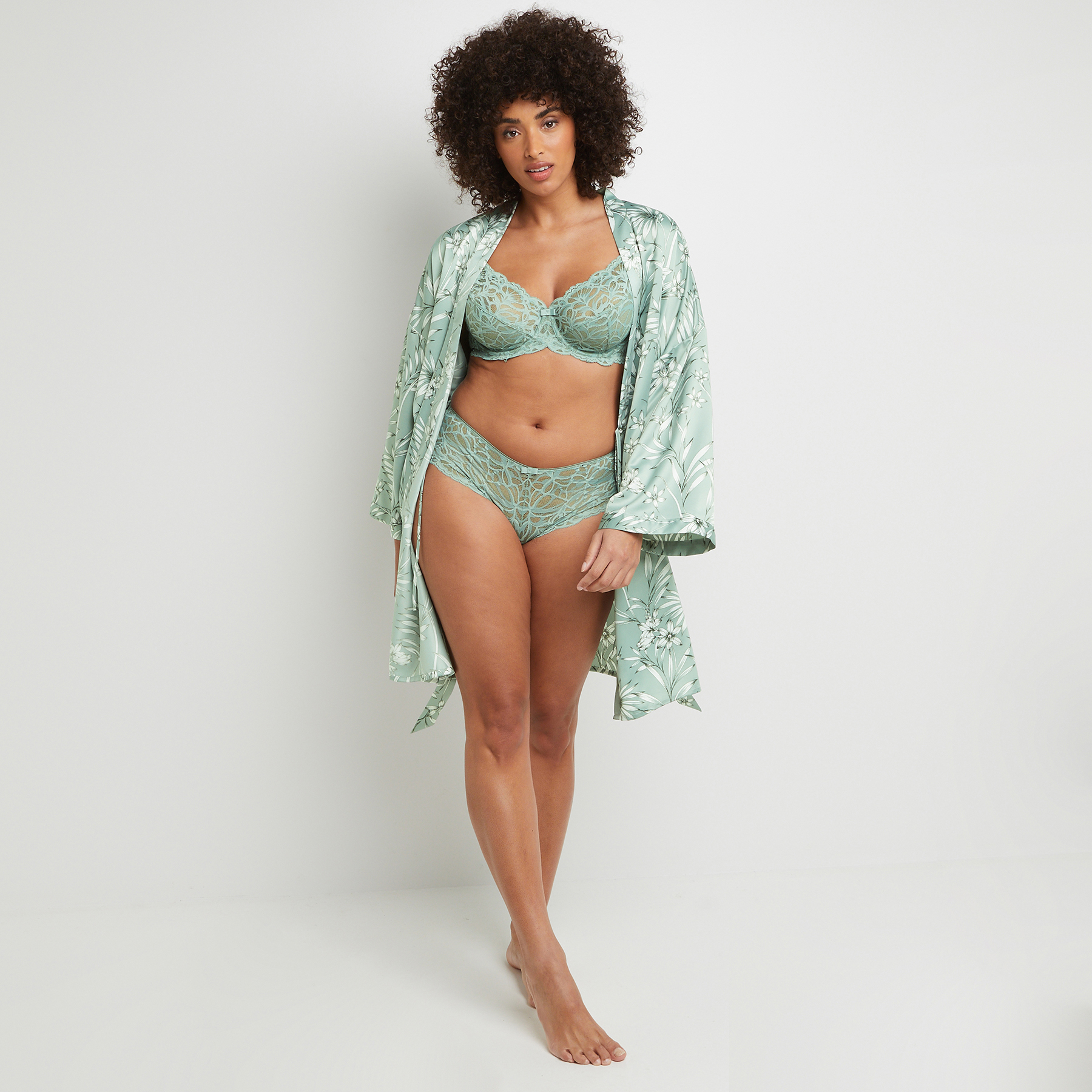 BARNEY DESHABILLE SATIN IMPRIMEE Vert clair